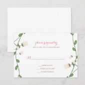 Corner Peony Wedding RSVP Kaartje (Voorkant / Achterkant)