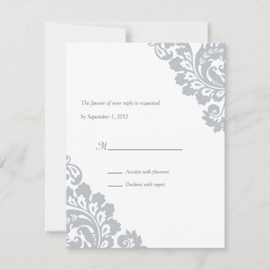 Corner Scroll Reply RSVP Kaartje (Voorkant)