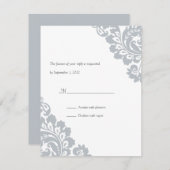 Corner Scroll Reply RSVP Kaartje (Voorkant / Achterkant)