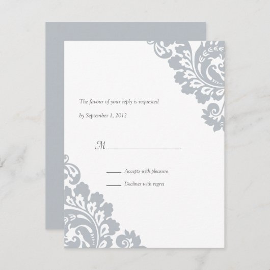 Corner Scroll Reply RSVP Kaartje (Voorkant / Achterkant)