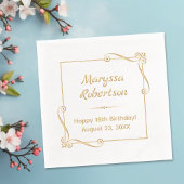 Corner Swirls Square Lijst Verjaardag Folie Servetten