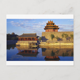 Corner Tower van de Verboden Stad, Beijing, China Briefkaart