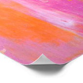 "Cornered" roze en Oranje Abstracte kunst Poster (Hoek)