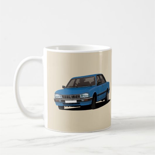 Cornering Peugeot 505 - blauw - Koffiemok (Links)
