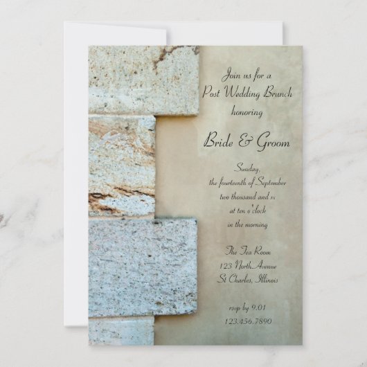 Cornerstone Post Wedding Brunch Uitnodiging (Voorkant)