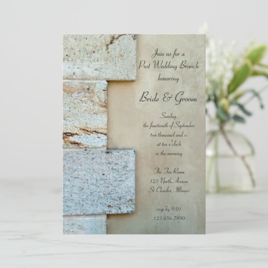 Cornerstone Post Wedding Brunch Uitnodiging (Staand voorkant)