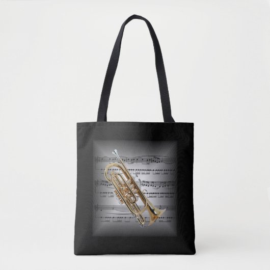 Cornet ~ 3-D-vel Music Pillow ~ Gray/Black ~ Tote Bag (Voorkant)