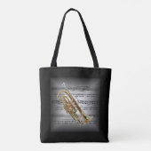 Cornet ~ 3-D-vel Music Pillow ~ Gray/Black ~ Tote Bag (Achterkant)