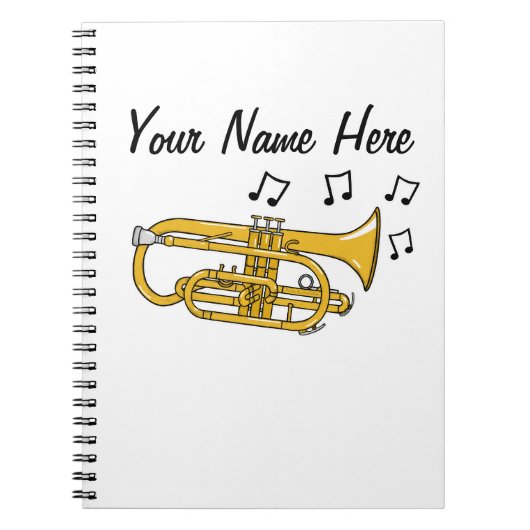 Cornet Brass Muzikant Muziekdocent Custom Notitieboek (Voorkant)