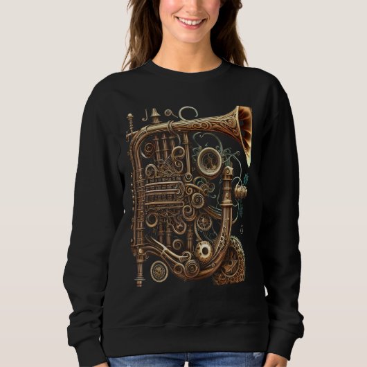 Cornet  music instrument Graphic steampunk Trui (Voorkant)