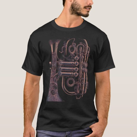 Cornet muziekinstrument Graphic steampunk T-shirt (Voorkant)