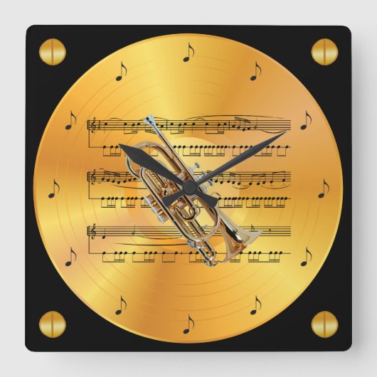 Cornet ~ Sheet Music ~ Gold Record ~ Vierkante Klok (Voorkant)