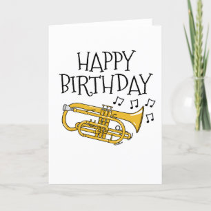 Cornet Verjaardag Kaart Cornetist Messing Musicus