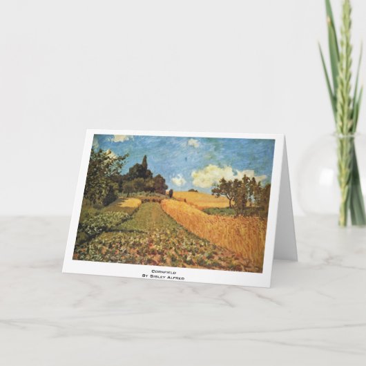 Cornfield door Sisley Alfred Kaart (Voorkant)