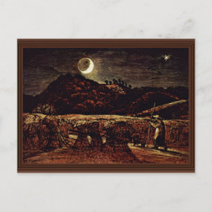 Cornfield in het monlicht van Palmer Samuel Briefkaart