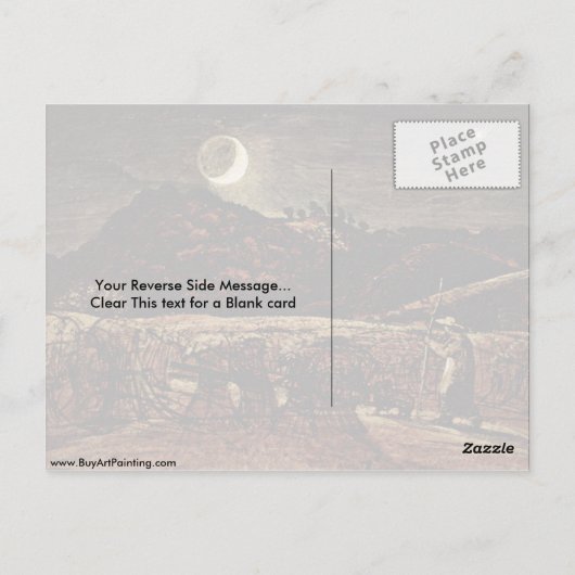 Cornfield in het monlicht van Samuel Palmer Briefkaart (Achterkant)