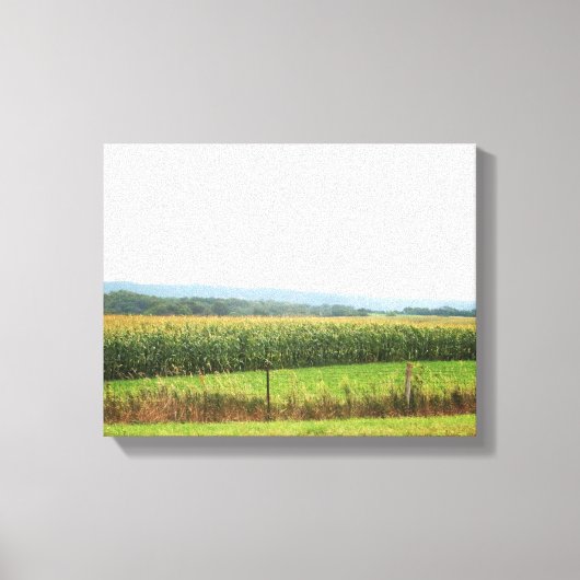 Cornfield Landschap met bomen op Horizon 11x14 Canvas Afdruk (Voorkant)