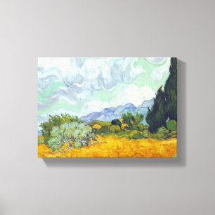 Cornfield met Cyprus door Vincent van Gogh Canvas Afdruk