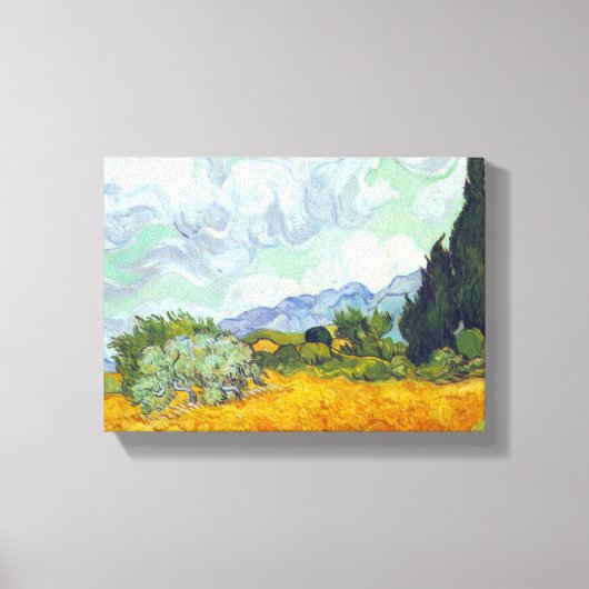 Cornfield met Cyprus door Vincent van Gogh Canvas Afdruk (Voorkant)