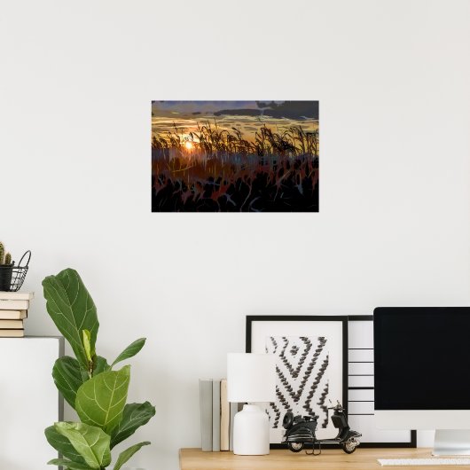 Cornfield sunrise poster (Thuiskantoor)