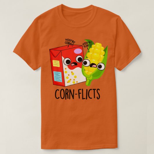 Cornflict Schattige Cornflake Corn Pun T-shirt (Design voorkant)
