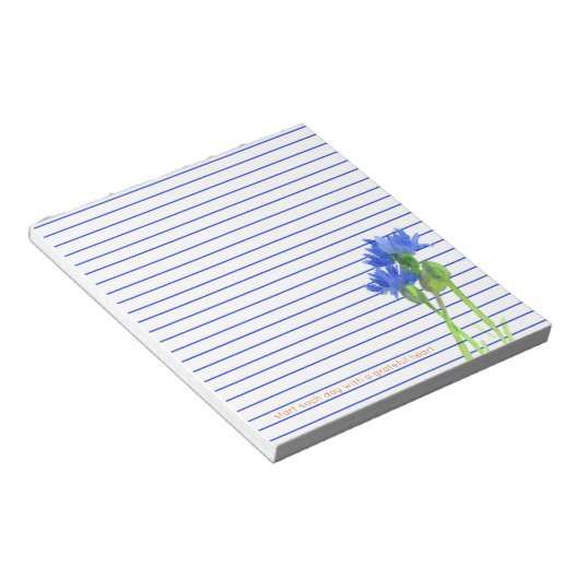 Cornflower Bachelor Buttonnen Flowers Blue Lined Notitieblok (Schuin)