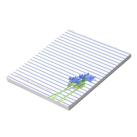 Cornflower Bachelor Buttonnen Flowers Blue Lined Notitieblok (Linkerzijde)