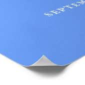 Cornflower Blauw Modern Wedding Welkomstbord Poster (Hoek)