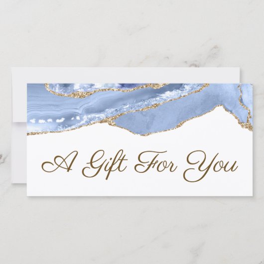 Cornflower blauwe agaat cadeaubon (Voorkant)