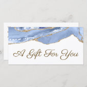 Cornflower blauwe agaat cadeaubon (Voorkant / Achterkant)