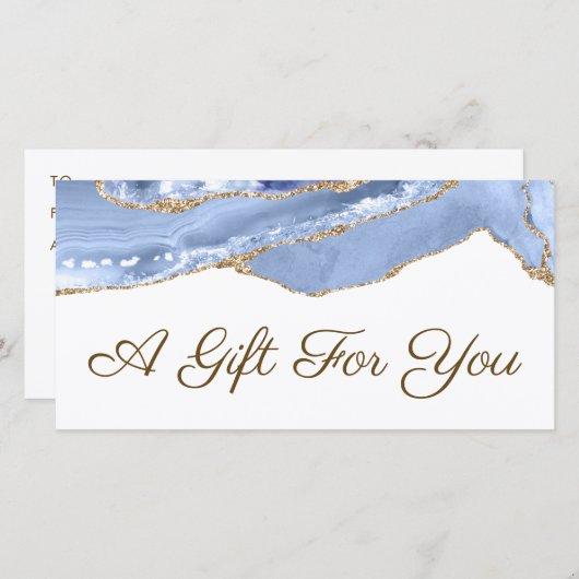 Cornflower blauwe agaat cadeaubon (Voorkant / Achterkant)