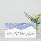 Cornflower blauwe agaat cadeaubon (Staand voorkant)