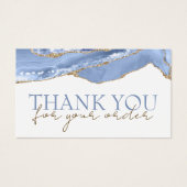 Cornflower blauwe agaat dank u kortingskaart visitekaartje (Voorkant)