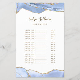 Cornflower blauwe agaat prijslijst flyer