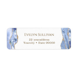 Cornflower blauwe agaat retouradres label