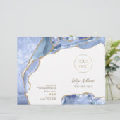 Cornflower blauwe agaat service menu brochure (Staand voorkant)