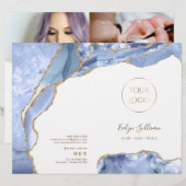 Cornflower blauwe agaat service menu brochure (Voorkant / Achterkant)