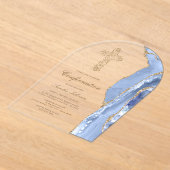 Cornflower Blauwe Agate Bevestiging Acryl Uitnodigingen (Laagn)