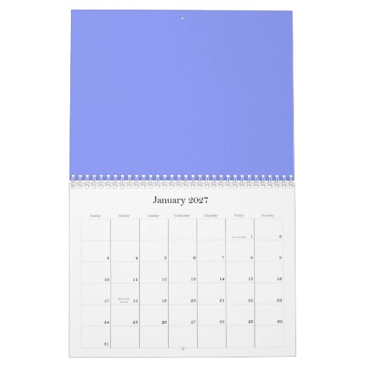 Cornflower Blue Achtergronden op een agenda Kalender (Jan 2027)
