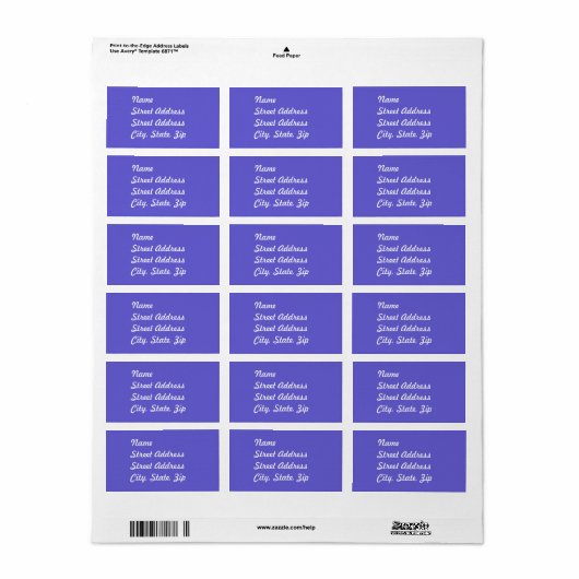 Cornflower Blue Address Sticker (Full Sheet)
