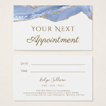 Cornflower Blue Agaat Afspraakkaart