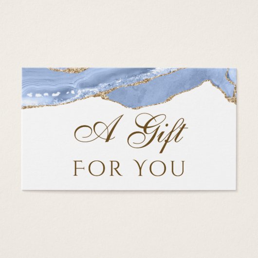 Cornflower Blue Agaat Gift Kaart (Voorkant)