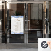 Cornflower Blue Agate Dienstenmenu Raamsticker (Kantoordeur)