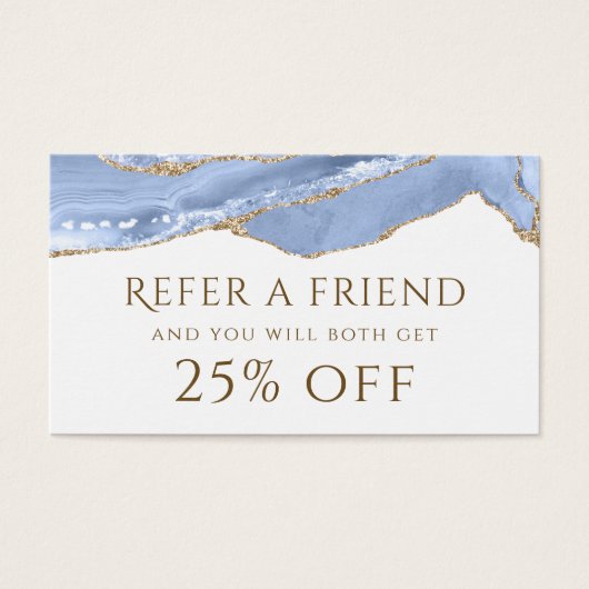 Cornflower Blue Agate Referral Kaart (Voorkant)