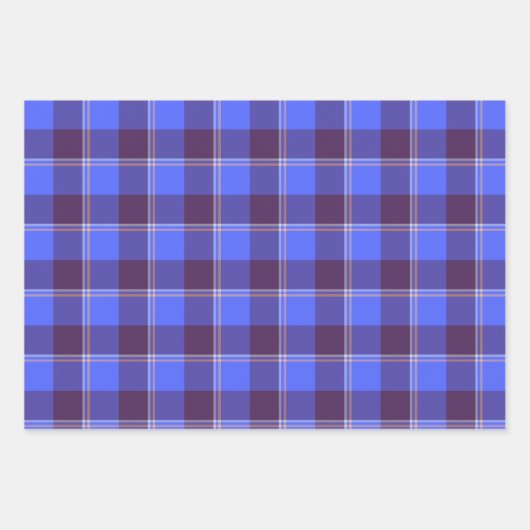 Cornflower Blue and Livid Brown Plaid Inpakpapier Vel (Voorkant)