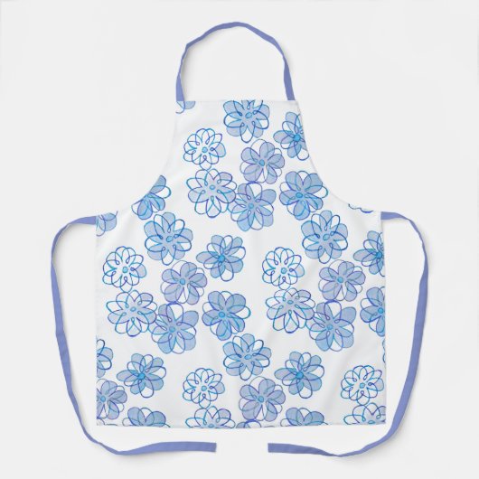 Cornflower Blue Apron Schort (Voorkant)