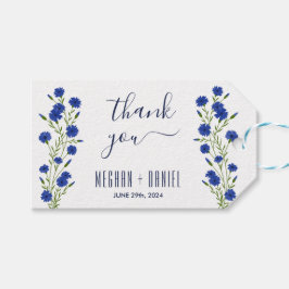 Cornflower Blue Botanical Wedding Cadeaulabel