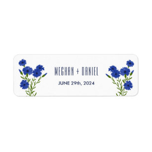 Cornflower Blue Botanical Wedding Etiket