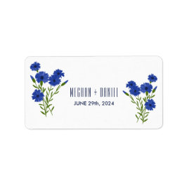 Cornflower Blue Botanical Wedding Etiket