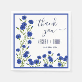 Cornflower Blue Botanical Wedding Servet